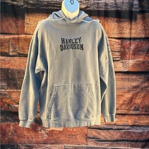 Harley-Davidson Light Gray Pullover Hoodie with Embroidered Logo